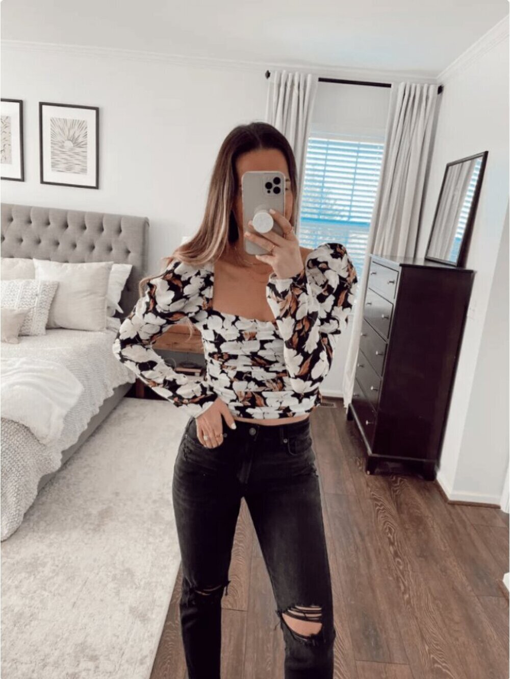 Abercrombie ruched cropped blouse